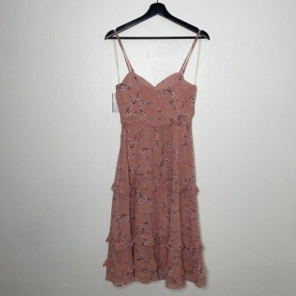 FAME AND PARTNERS Tiered Floral Dress Womens Size 2 - Picture 3 of 11